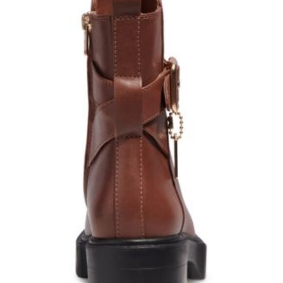 NIB$325 COACH Leather Lug Sole Ankle Boots 6.5 - Picture 6 of 15